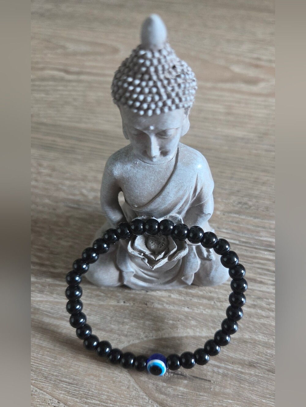 6mm Evil Eye Beaded Bracelet (7" Standard Women's Size)